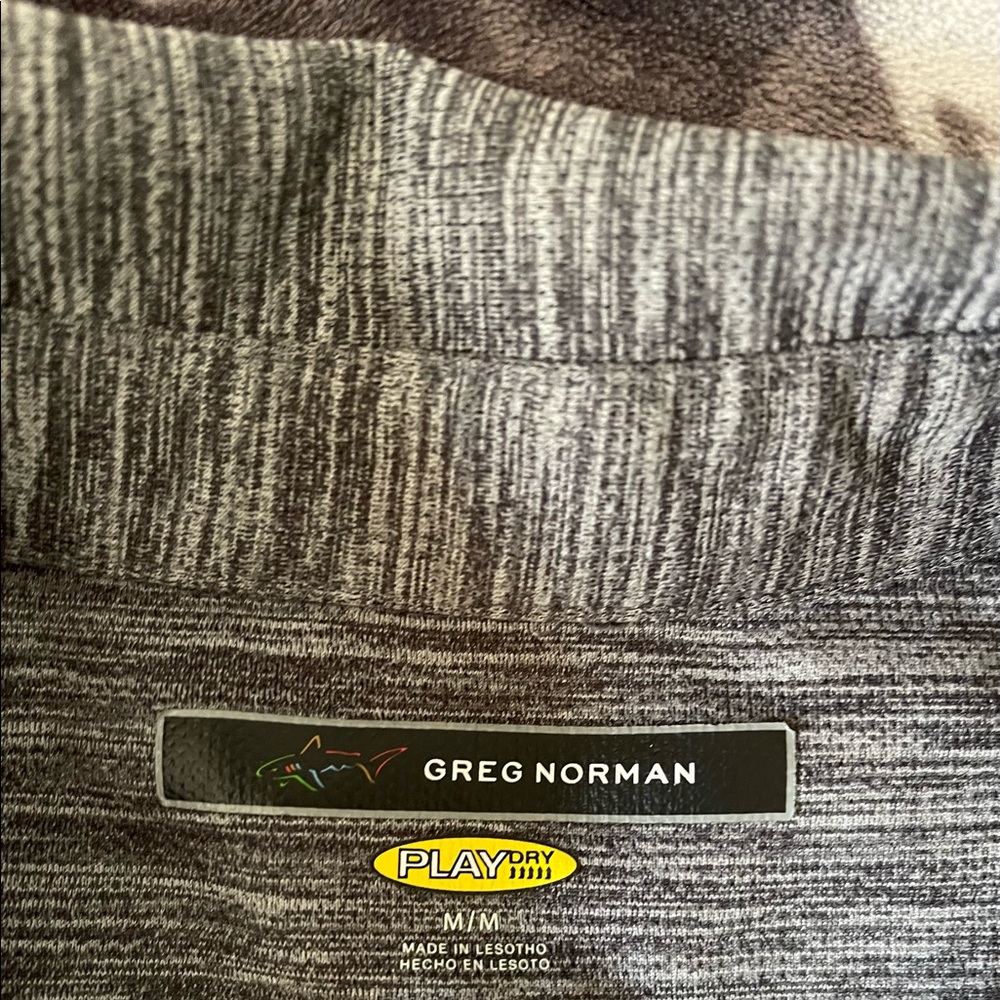 Greg Norman Men's Shirt Play Dry Short Sleeve Golf gray Size M